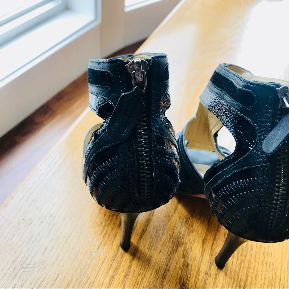 L.A.M.B super sexy high heel leather black sandals - Picture 4 of 6